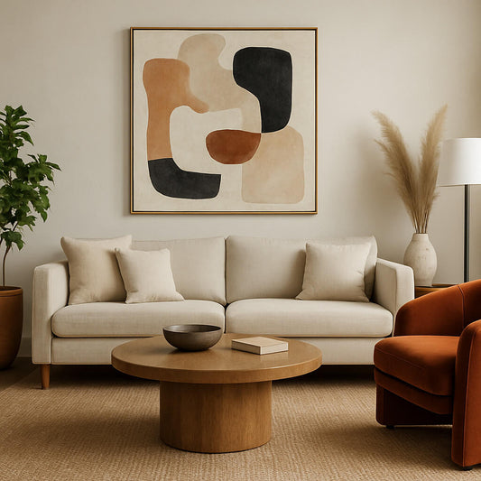 Οδηγός για την επιλογή των ιδανικών επίπλων για το σπίτι – μοντέρνο σαλόνι με γήινες αποχρώσεις