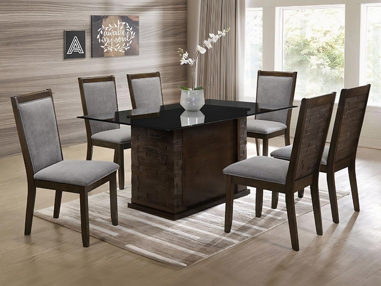 black rose dining table set - Lux Furniture