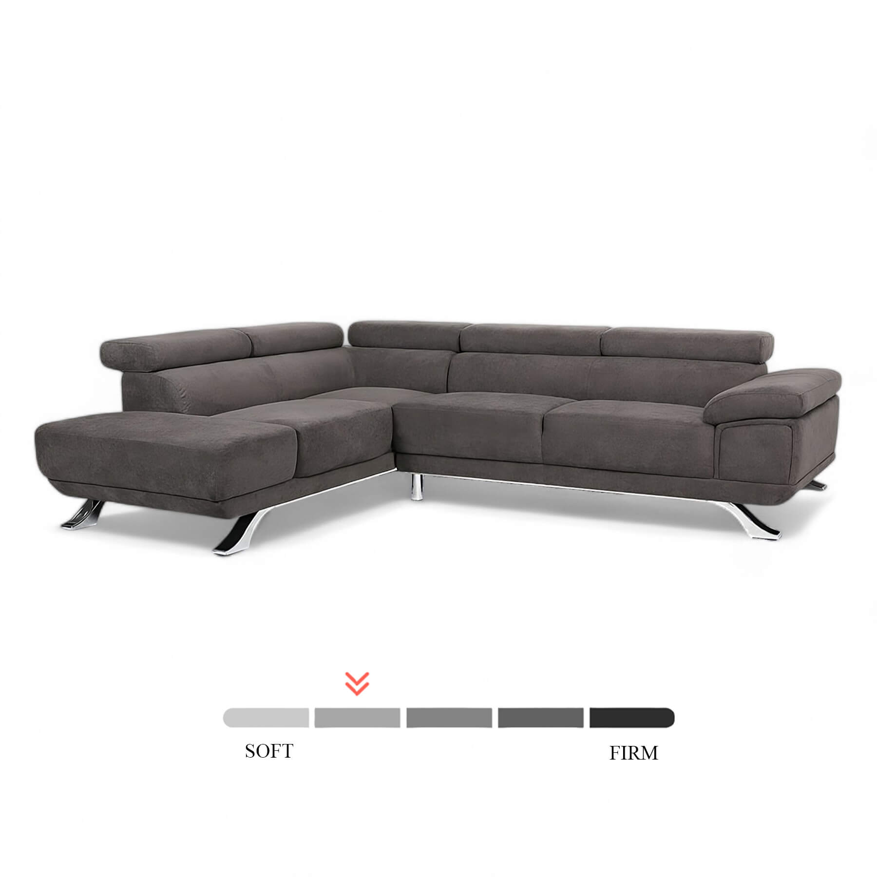 Μοντέρνος Γωνιακός Καναπές Δανάη | Lux Furniture / Danae grey brown