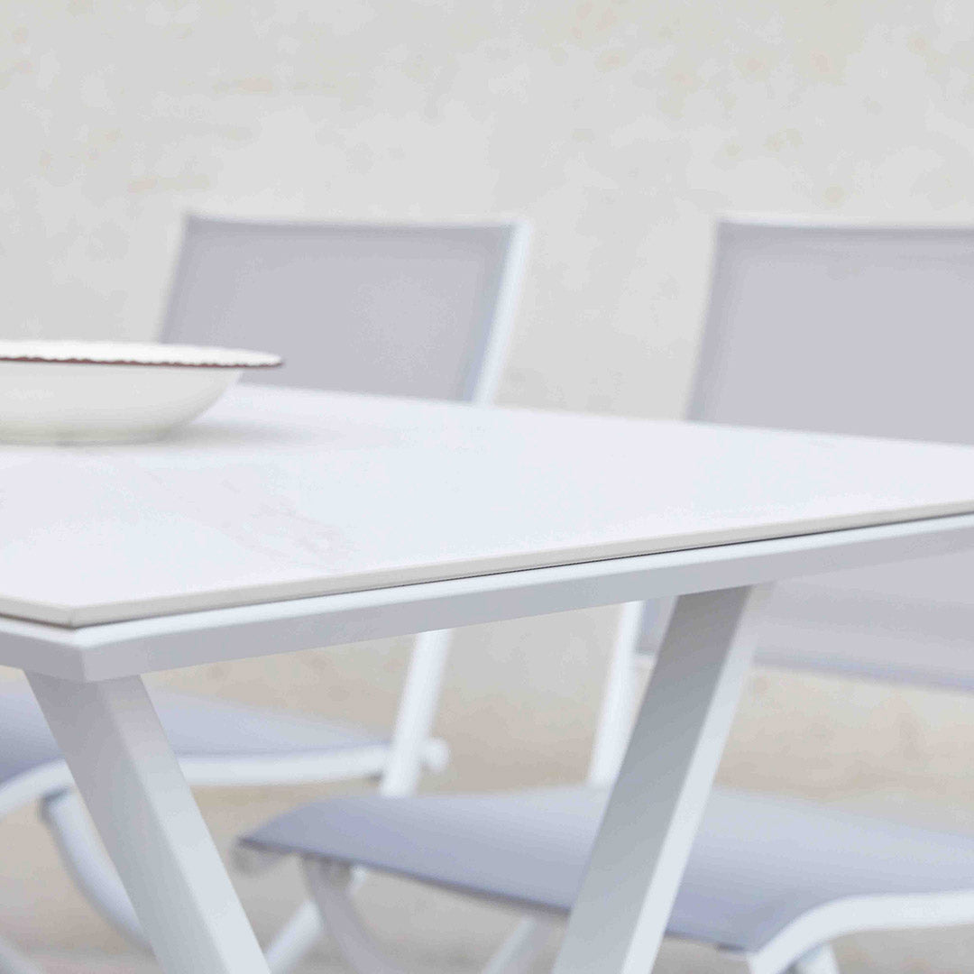 Σετ ορθογώνια τραπεζαρία Tiffany με 4 καρέκλες