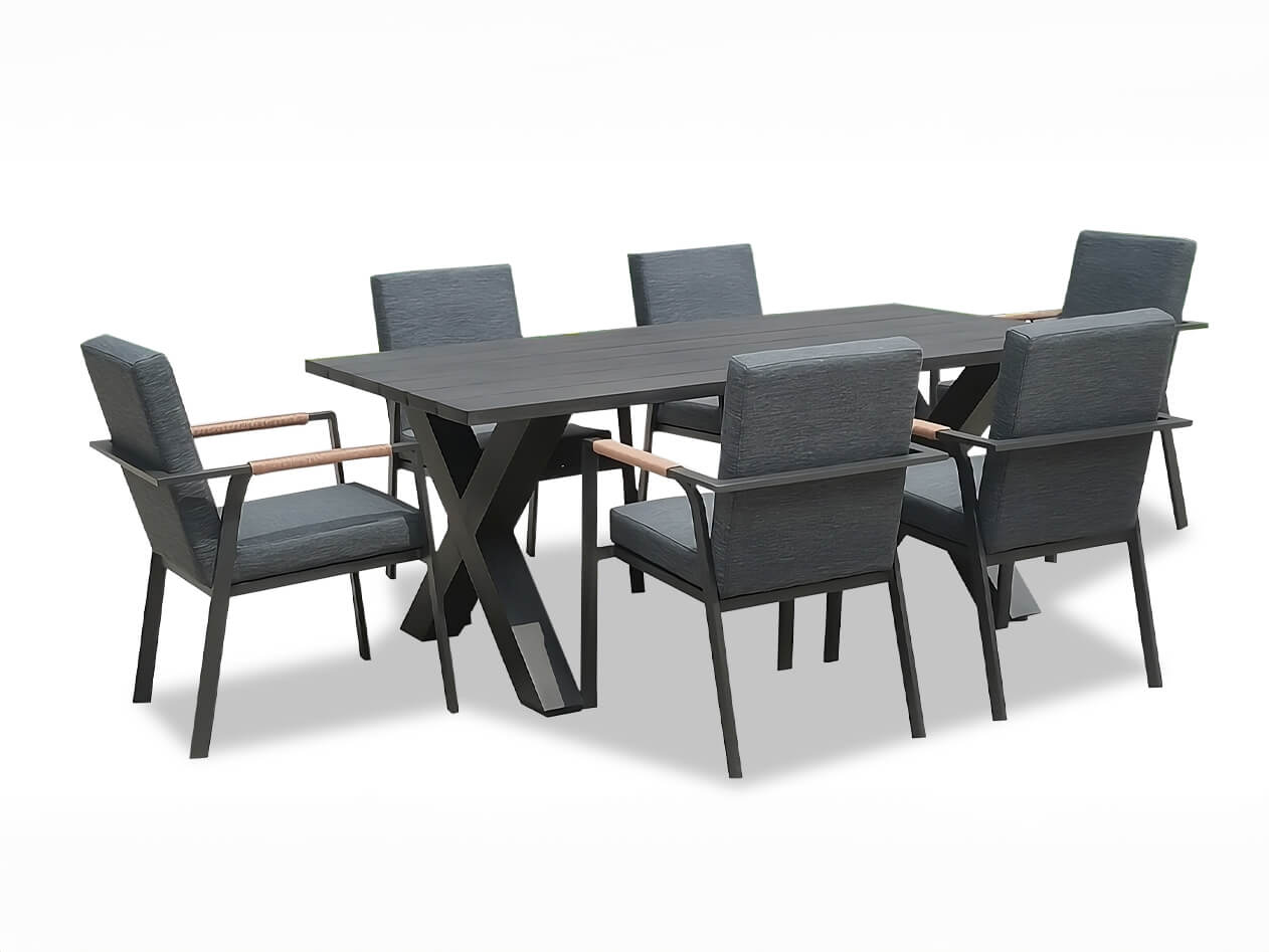 aluminium dining table set outdoor - Lux Furniture