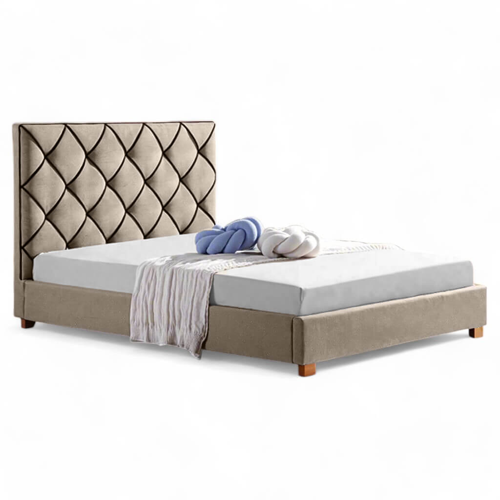 Επενδυμένο διπλό κρεβάτι Ήρα | LUX FURNITURE