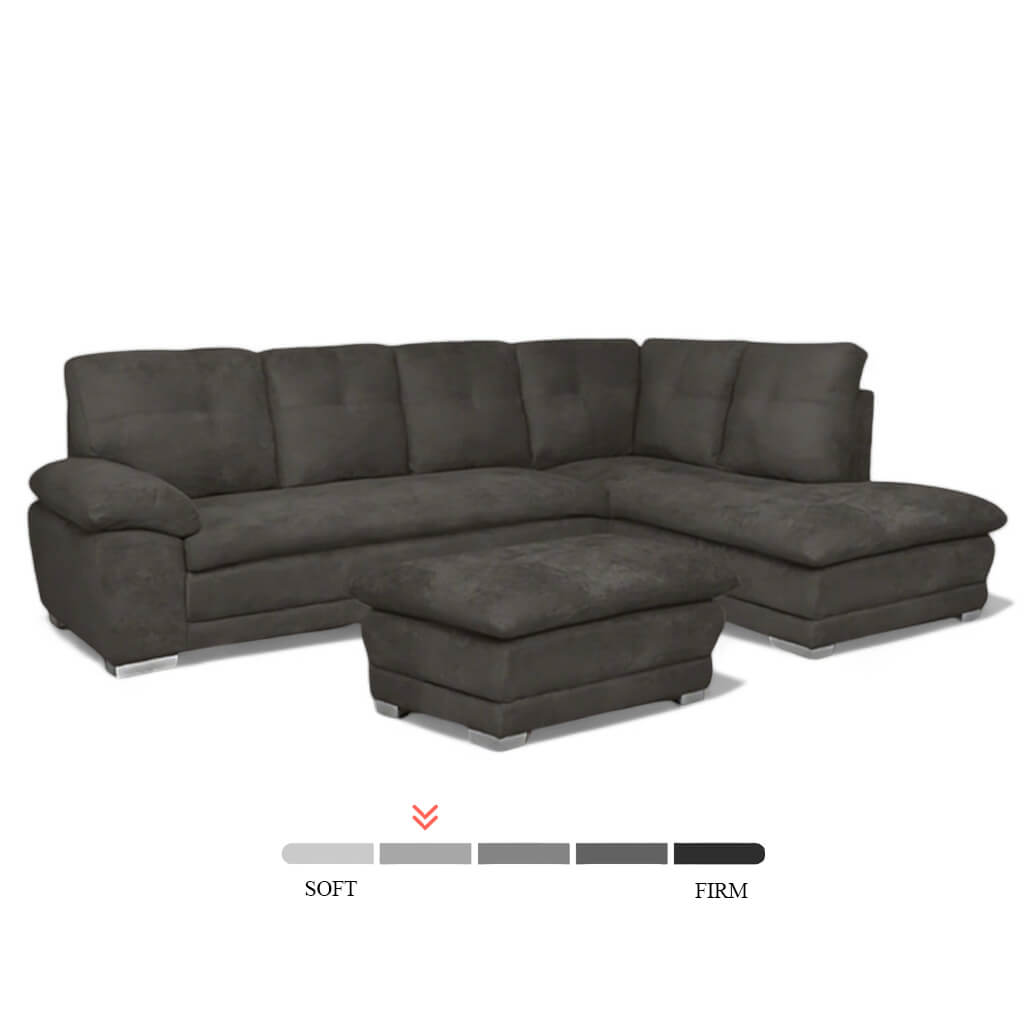 Corner sofa with ottoman Erica / Grey