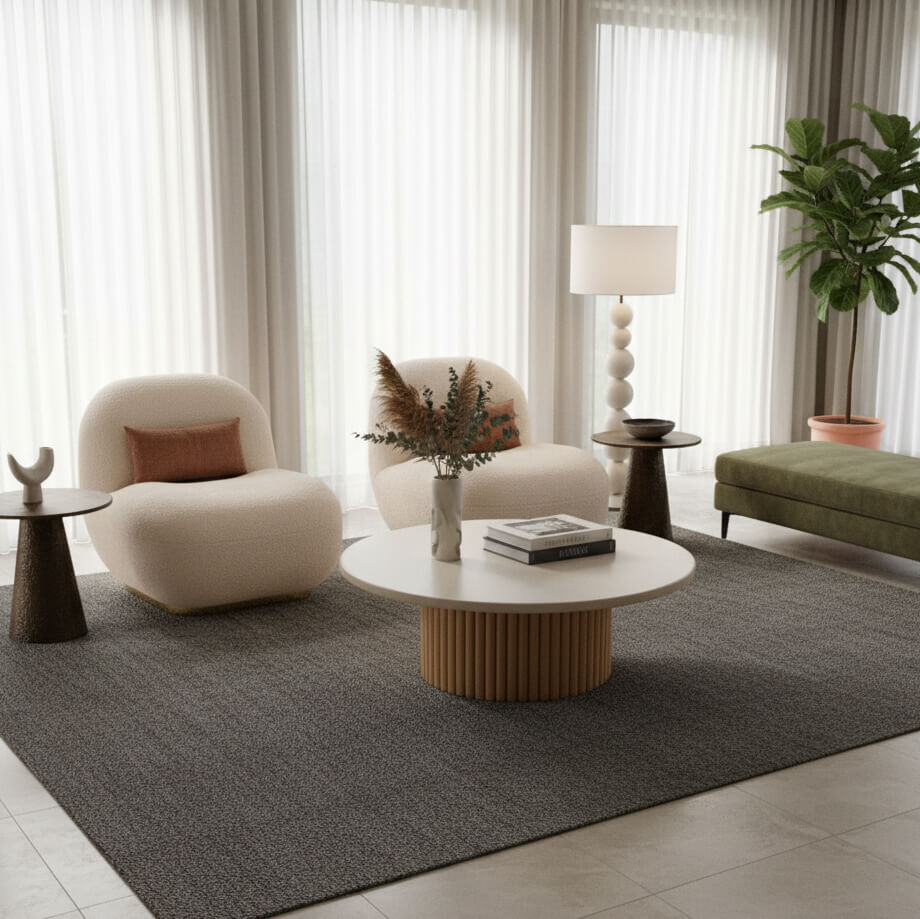 Πολυθρόνες Irelia – ύφασμα μπουκλέ – μπεζ – σετ δύο τεμαχίων – μοντέρνο design / Beige