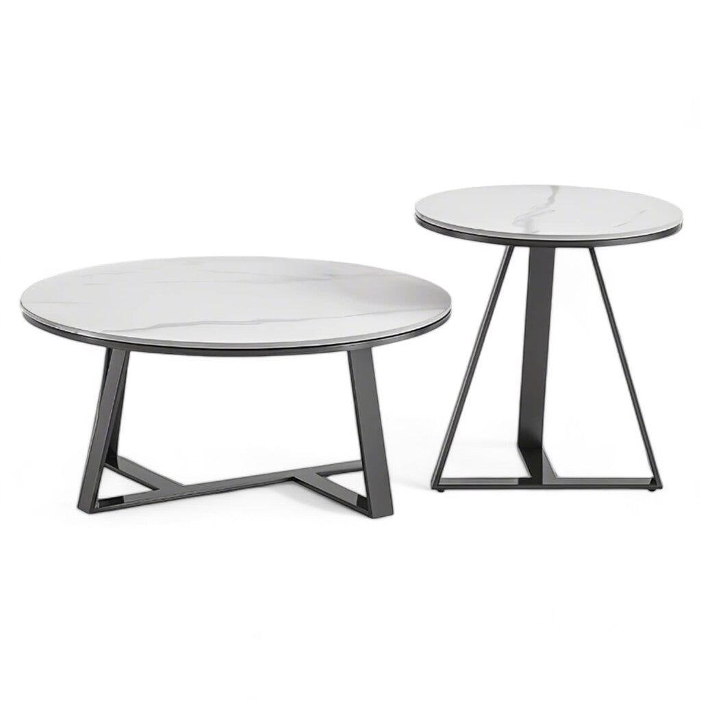 Στρογγυλά Τραπεζάκια Σαλονιού Ιθάκη (μαυρο) | Lux Furniture