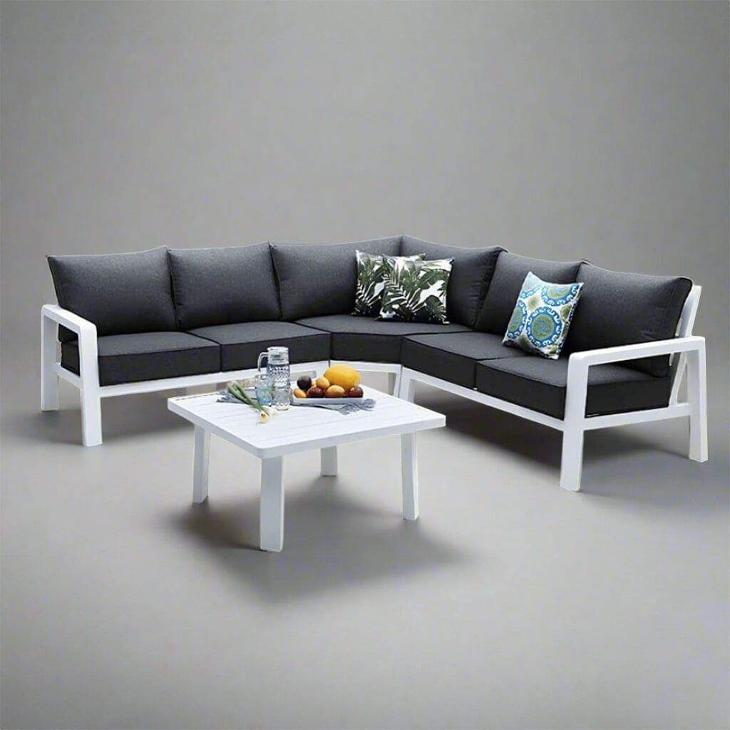 γωνιακός καναπες εξωτερικού χώρου, σαλόνι Κήπου Κρήτη