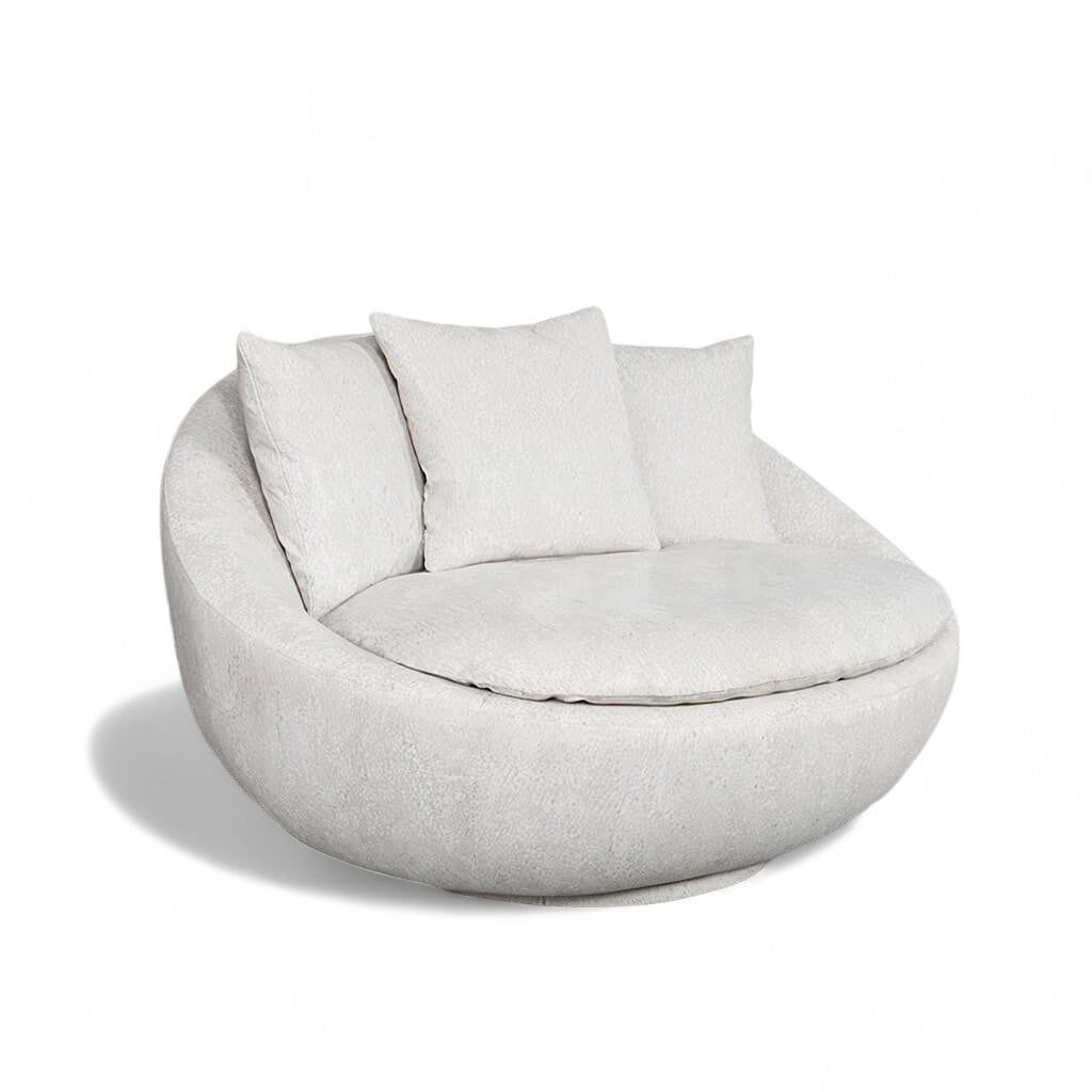 Στρογγυλή πολυθρόνα σαλονιού LACOON / Beige