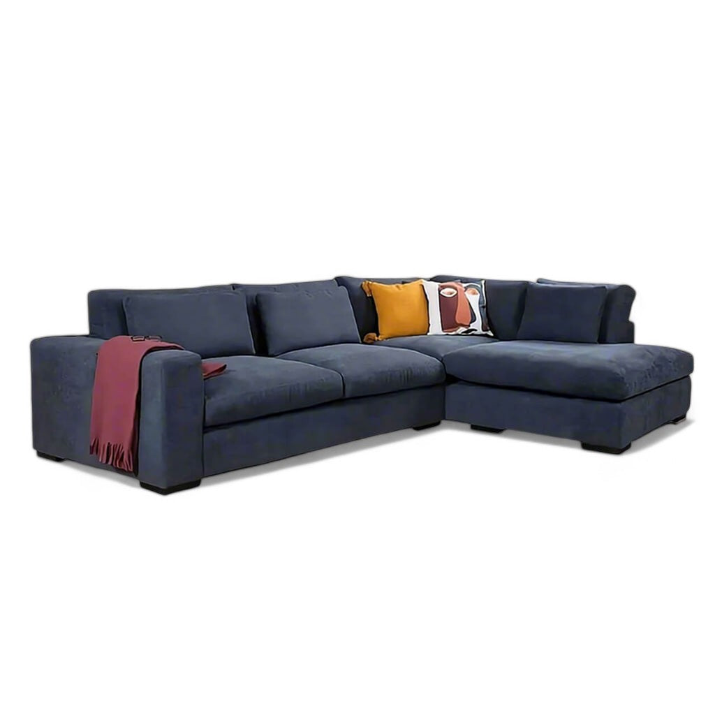 Μοντέρνος Μπλε Γωνιακός Καναπές LAGUN | Lux Furniture / Blue grey