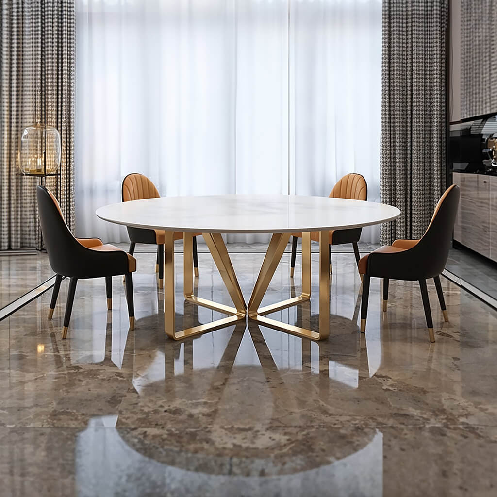 Πολυτελές στρογγυλό τραπέζι κουζίνας Ρώμη | Lux Furniture