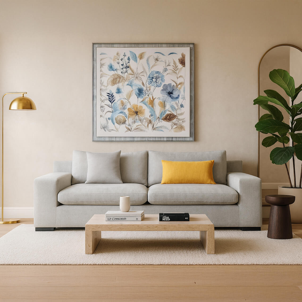 Τριθέσios καναπές Marcello – ύφασμα – ανοιχτό γκρι – για σαλόνι – μοντέρνο στυλ / Light Grey