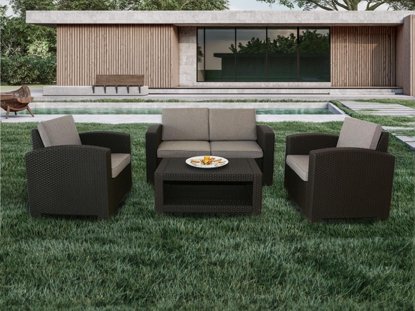 outdoor sofa set milos rattan - Lux Furniture