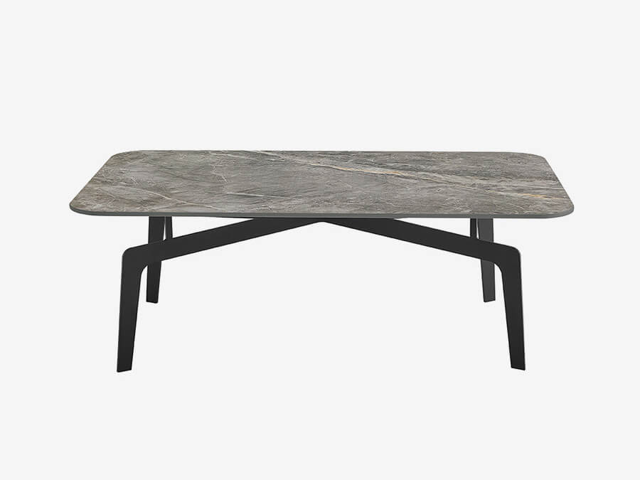 ορθογώνιο γκρίζο μαρμάρινο τραπεζάκι σαλονιού - Lux Furniture