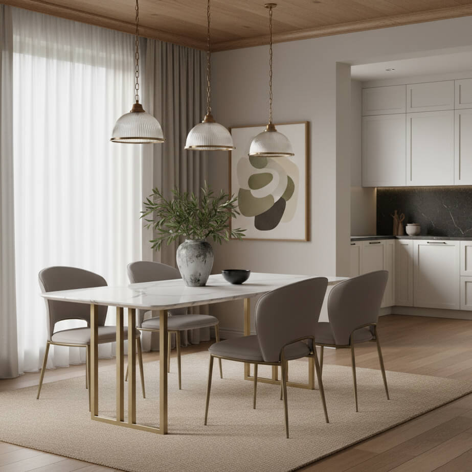 Καρέκλα τραπεζαρίας Nexus Y121 – ύφασμα microsuede – μπεζ – με χρυσά πόδια – μοντέρνα / Dark Beige