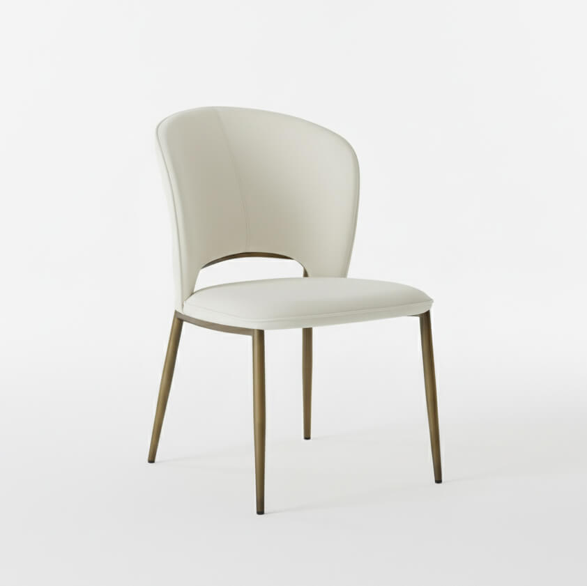 Καρέκλα τραπεζαρίας Nexus Y121 – microsuede– ανοιχτό μπεζ – με μεταλλικά πόδια – πολυτελής / Beige