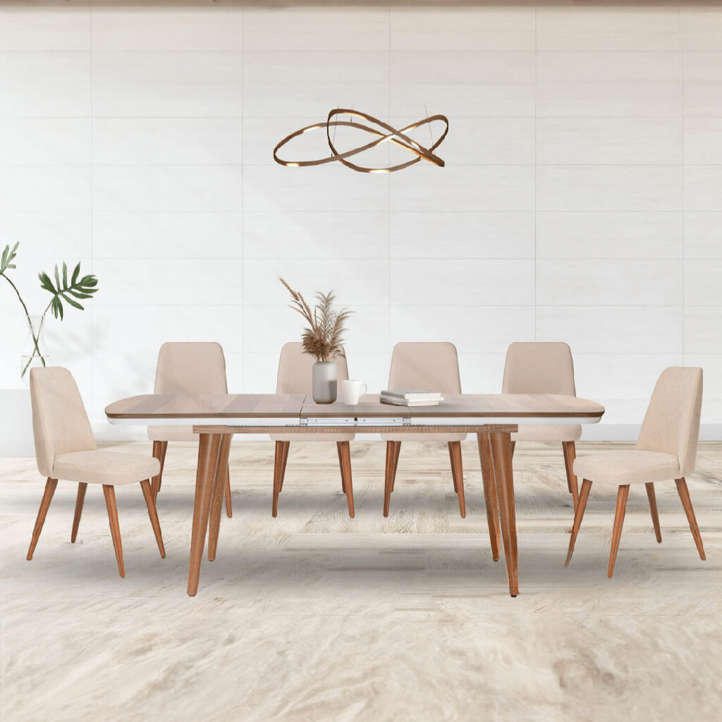 Ξύλινο επεκτεινόμενο τραπέζι κουζίνας OPERA | Lux Furniture