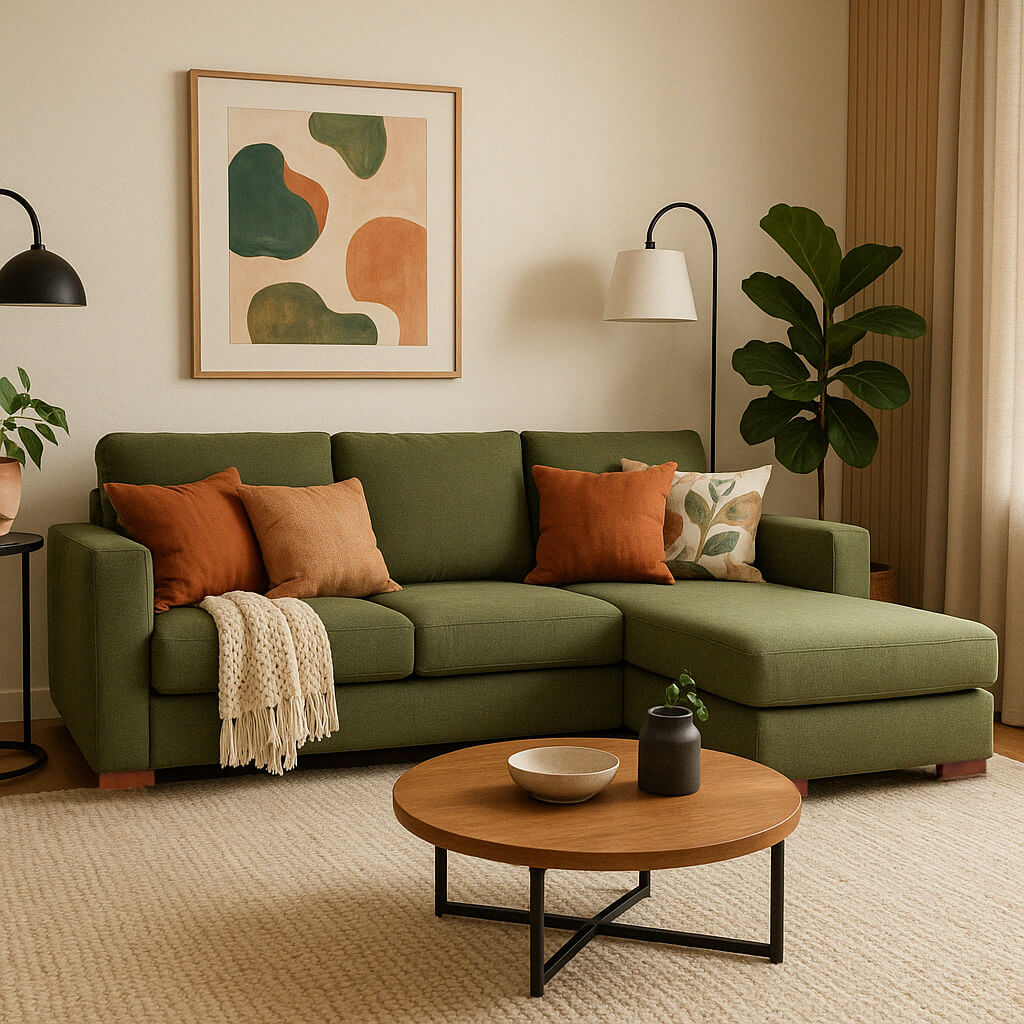 Μοντέρνος πράσινος γωνιακός καναπές OSLO / Soft green