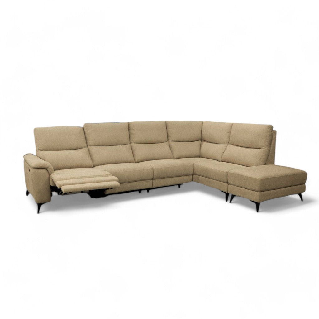 evora ανακλινόμενος καναπές με πουφ / Beige