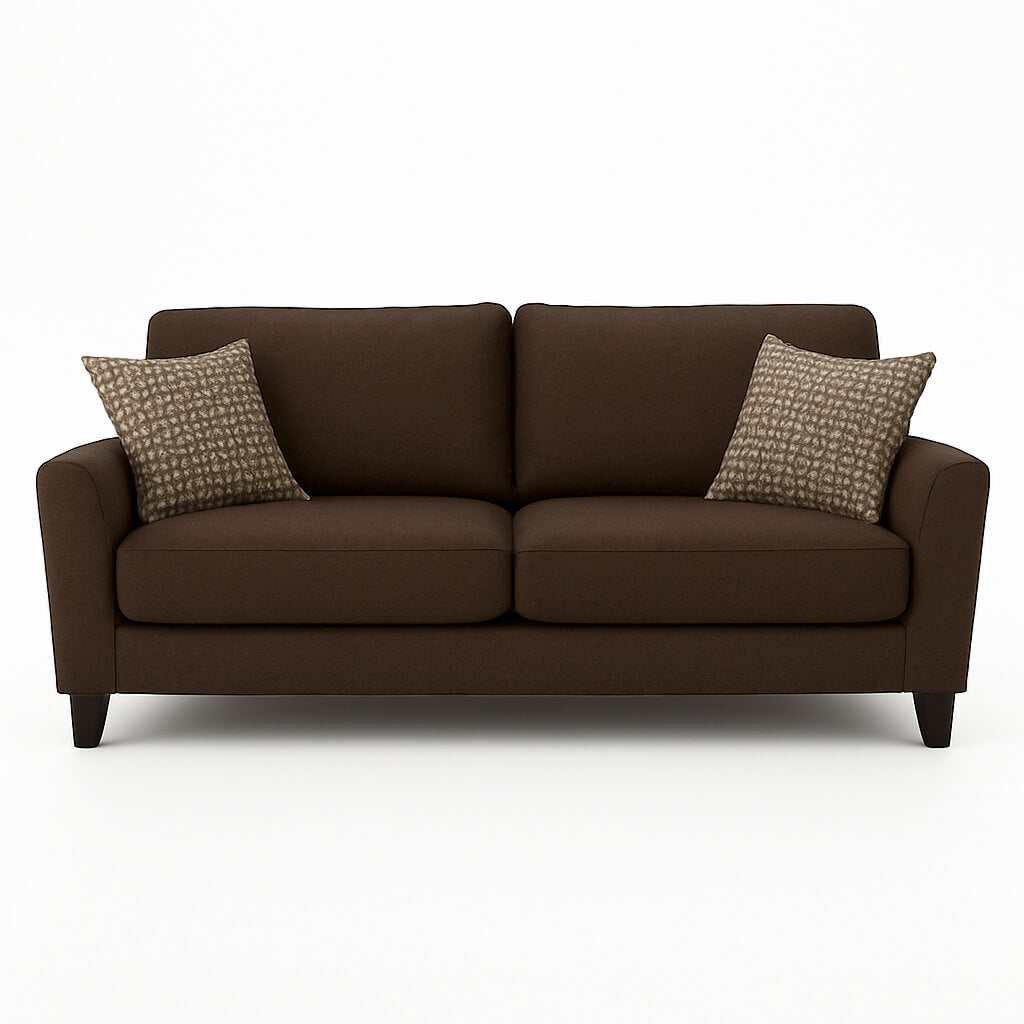 Τριθέσιος καναπές Renata – ύφασμα – σκούρο καφέ – σε λευκό φόντο – κλασικός / Brown