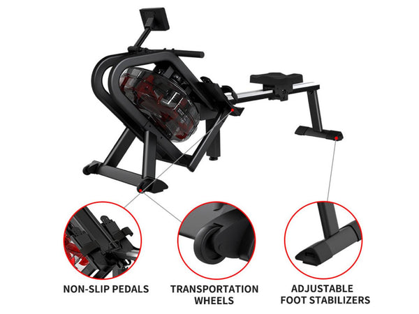 гребной тренажёр, rowing machine cordless water powered - Lux Furniture