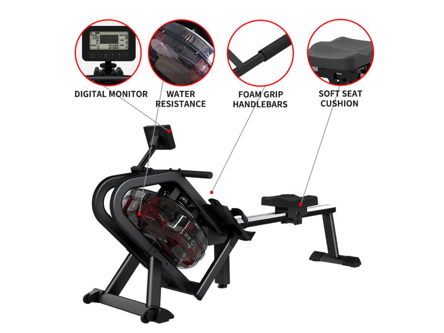 rowing machine cordless water powered- Lux Furniture