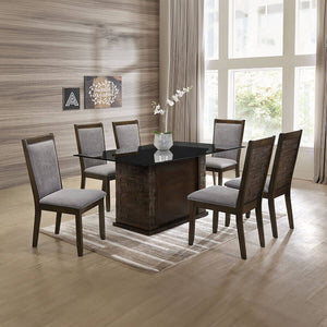 Kitchen Dining Set Black Rose with Glass | Lux Furniture