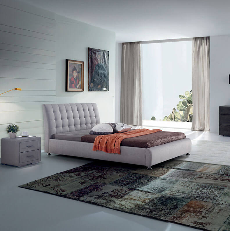 מיטה מרופדת מודרנית באפור אלקטרה | Lux Furniture