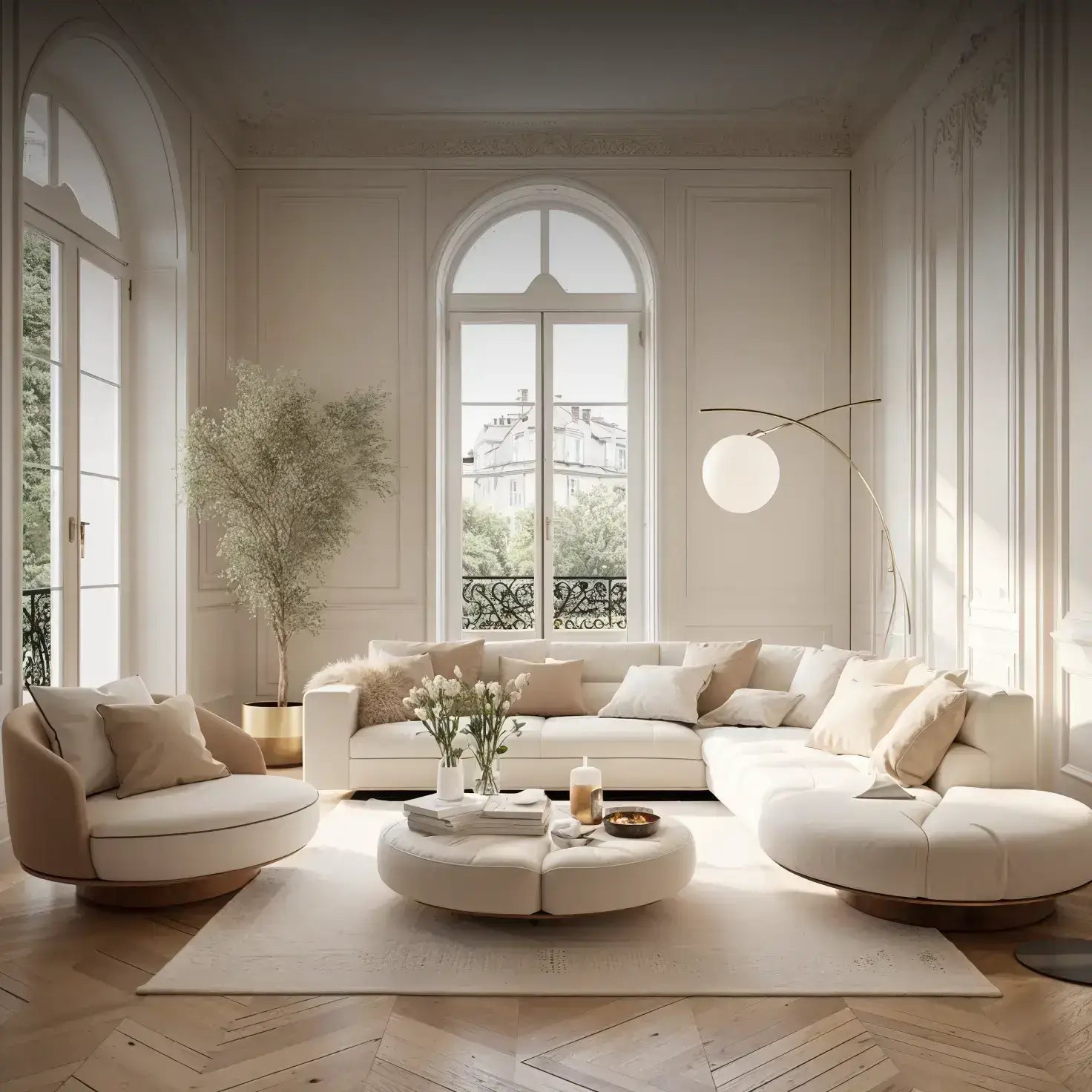 Σαλόνι με πολυέλαιο και έπιπλα Lux Furniture