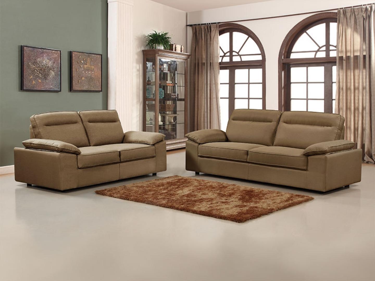 sofa set melissa light brown- Lux Furniture