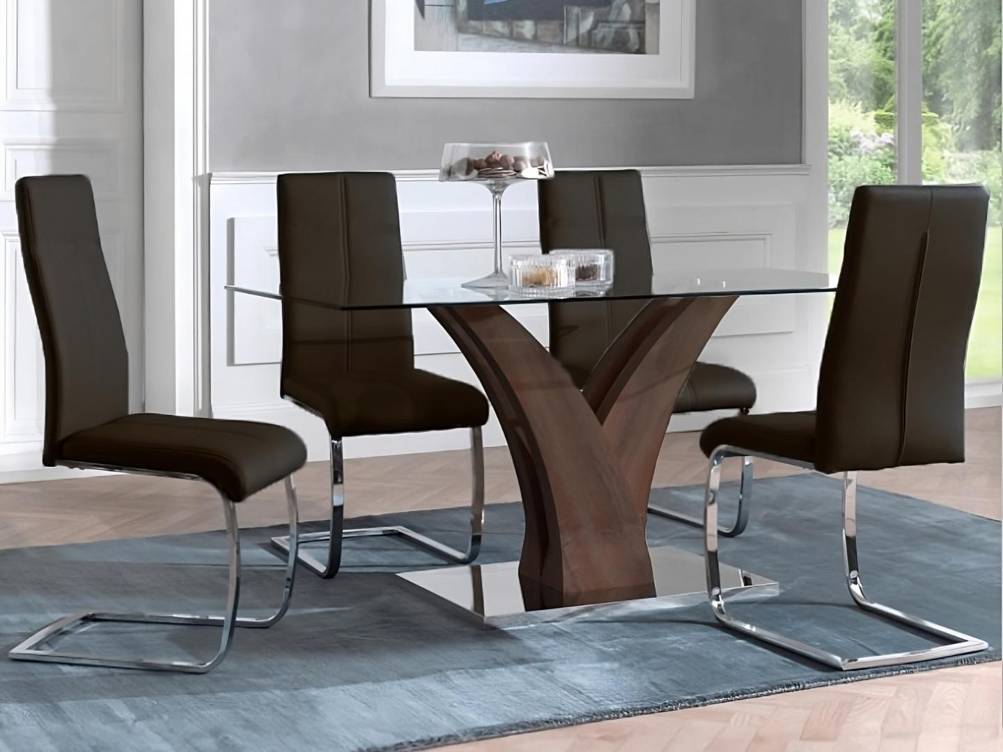 glass dining table set palermo - Lux Furniture