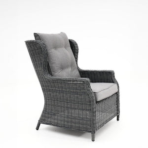Paros garden lounge set in brown rattan / Gray