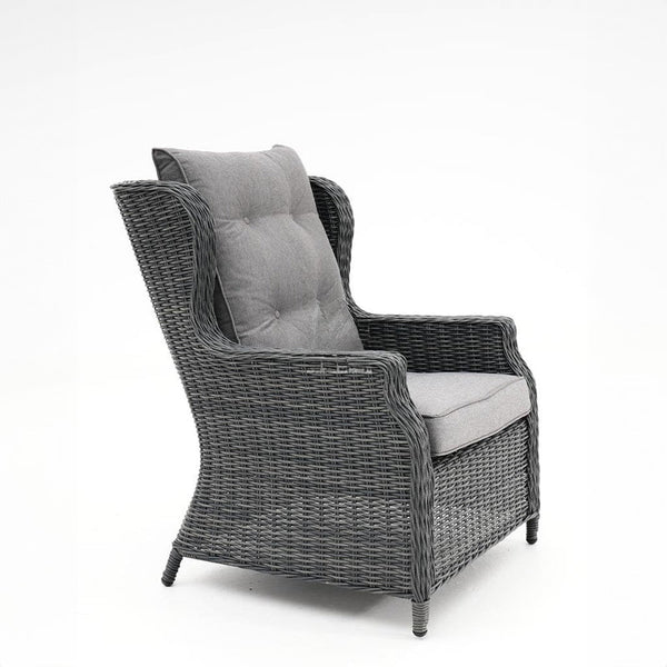 Paros garden lounge set in brown rattan / Gray