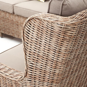 Paros garden lounge set in brown rattan / Brown