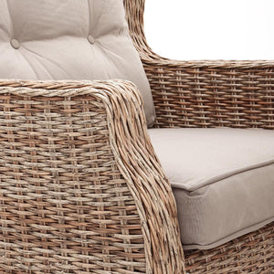 Paros garden lounge set in brown rattan / Brown