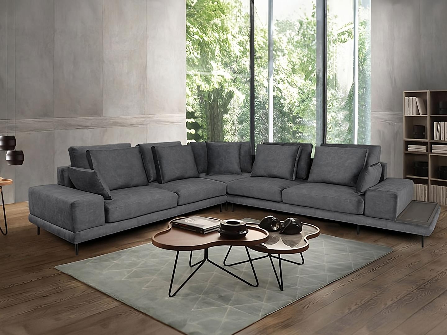 Portofino corner sofa large - Lux Furniture /Grey