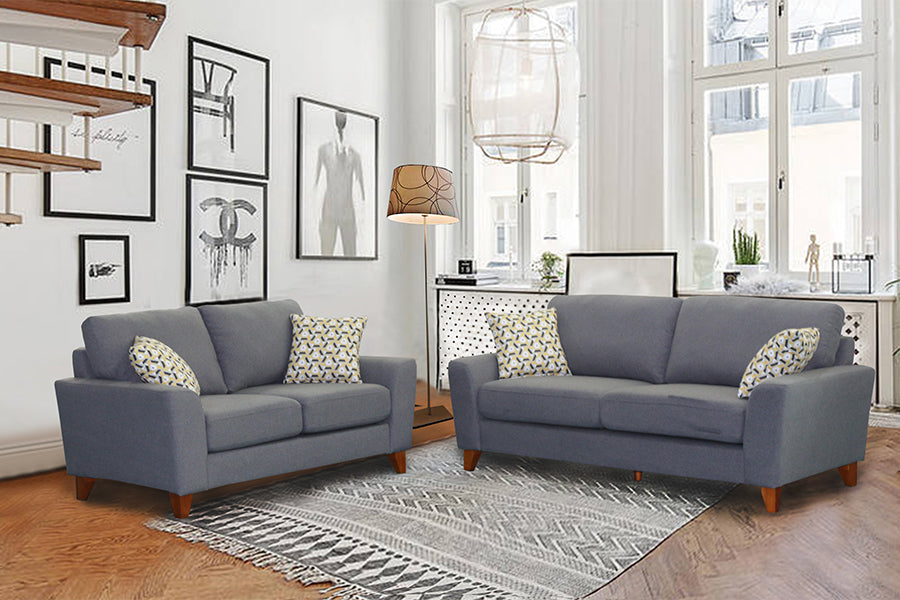 renata sofa set grey - Lux Furniture
