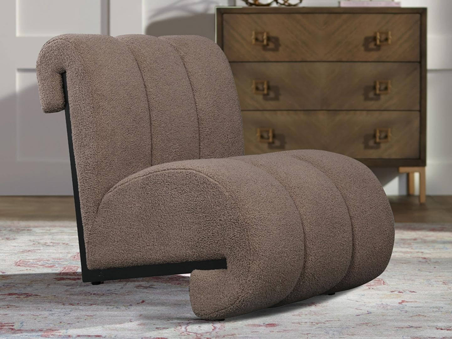  viego armchair brown color - LUX FURNITURE
