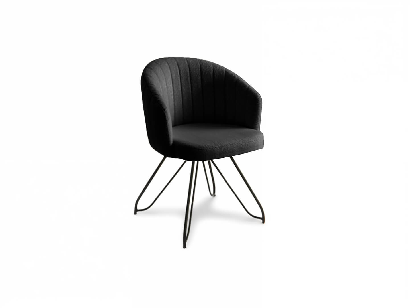 boucle black dining chair / Βlack
