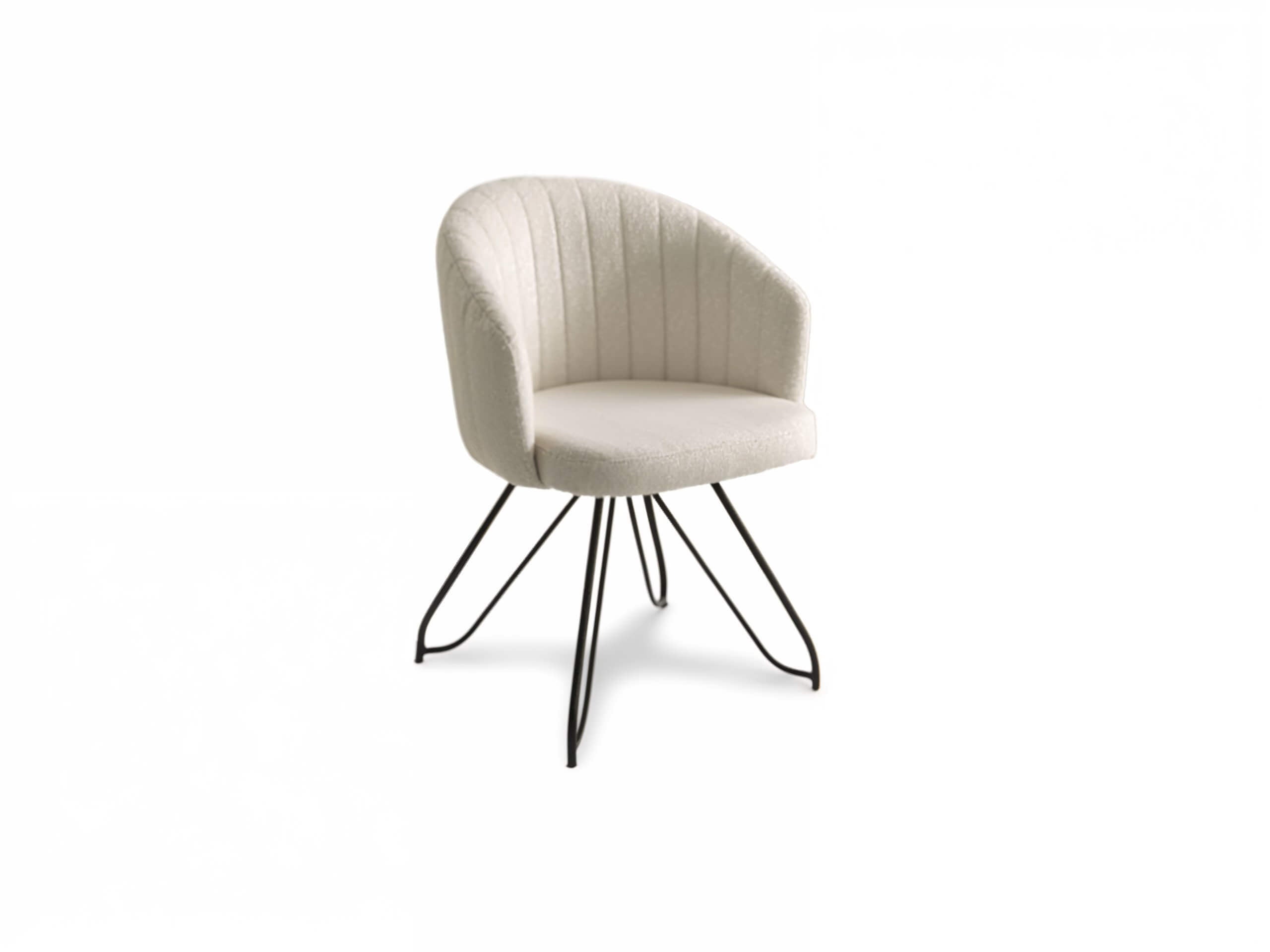 boucle white dining chair - Lux Furniture