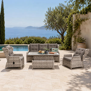 Outdoor furniture set Antiparos (reclined), Light grey / Light grey