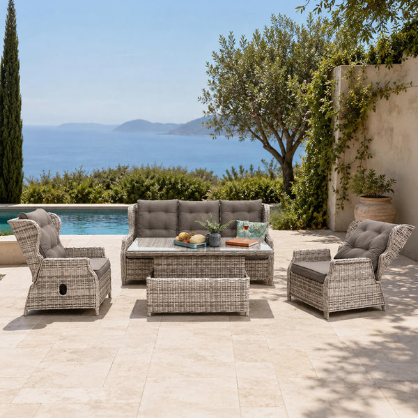 Outdoor furniture set Antiparos (reclined), Light grey / Light grey