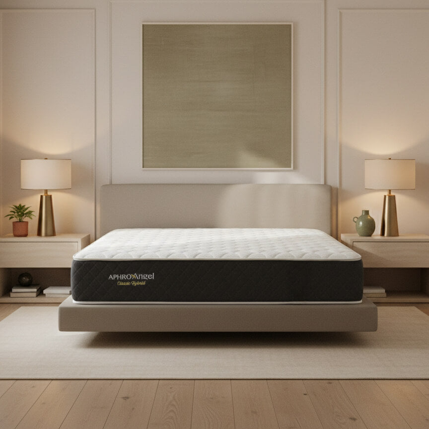 Υβριδικό στρώμα Aphro Angel Classic Hybrid – ανατομικό και αναπαυτικό – σε μοντέρνο υπνοδωμάτιο