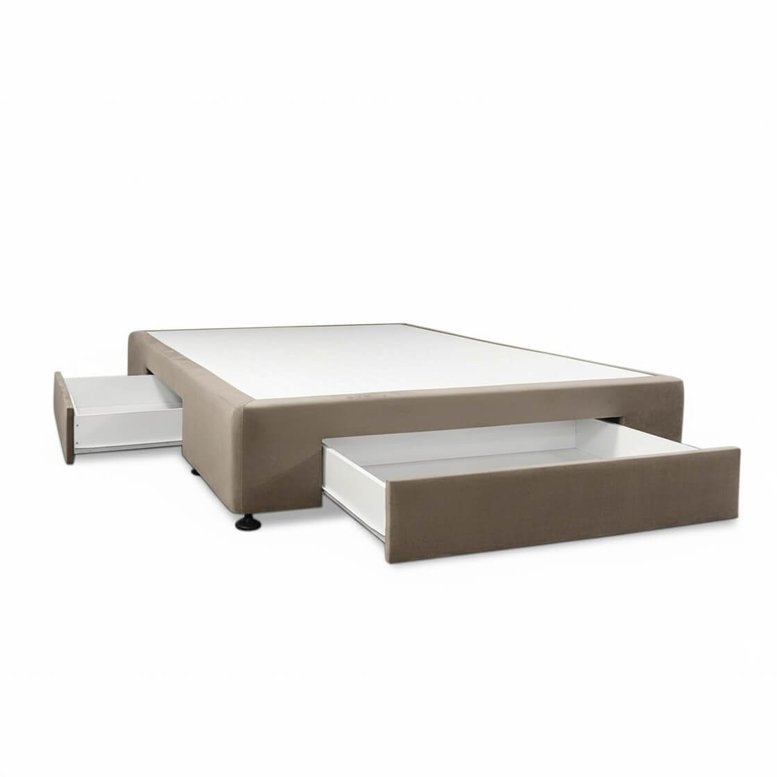 Βάση κρεβατιού Aphro Angel – ύφασμα – καφέ-γκρι – με 2 συρτάρια αποθήκευσης