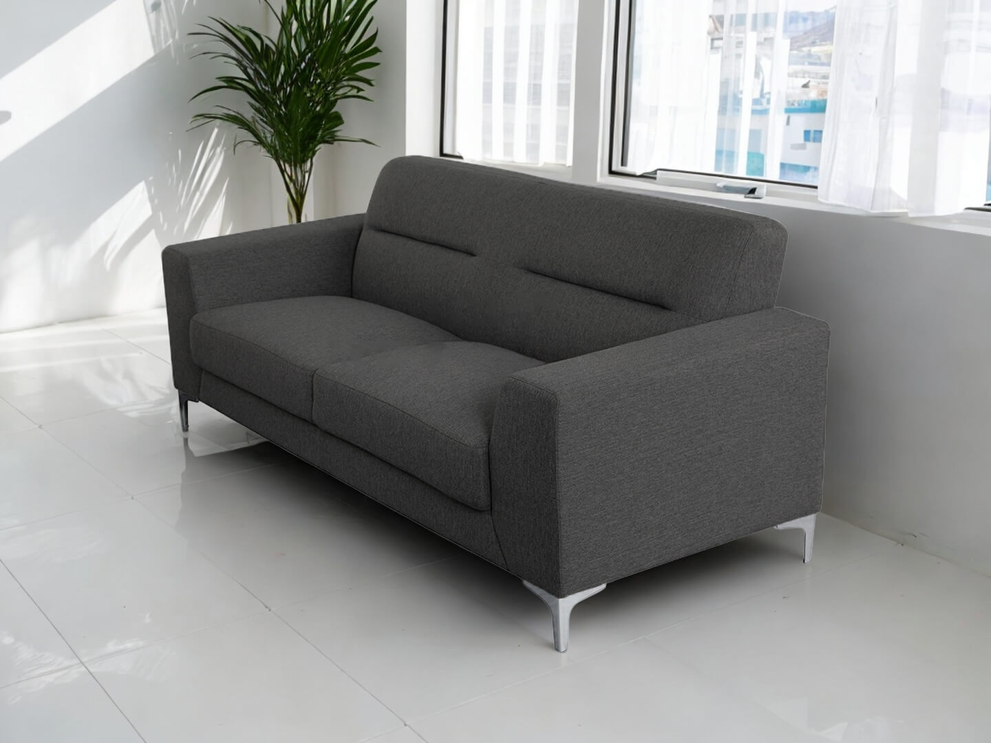 3 seater modern grey sofa athena - Lux Furniture