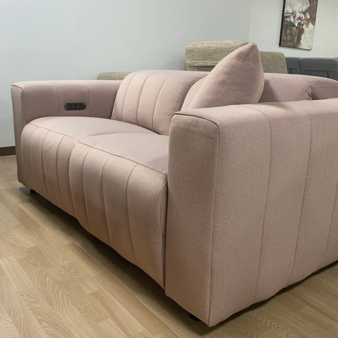 trithesios kanapes recliner bianca – microsuede – roz – kontini lipsi – monterno design / Pink