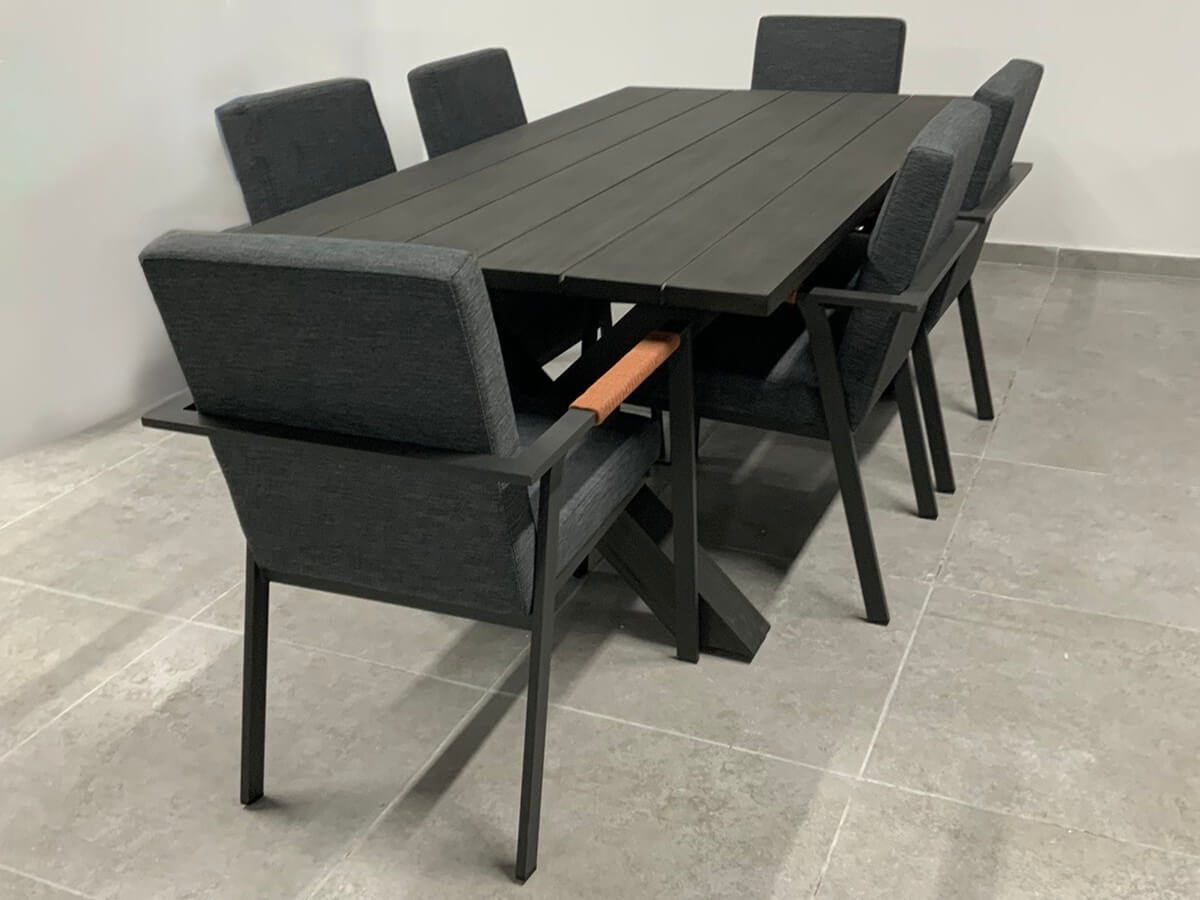 aluminium dining table set outdoor - Lux Furniture