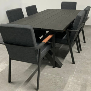פינת אוכל לגן מאלומיניום עם כיסאות קסטרו | Lux Furniture