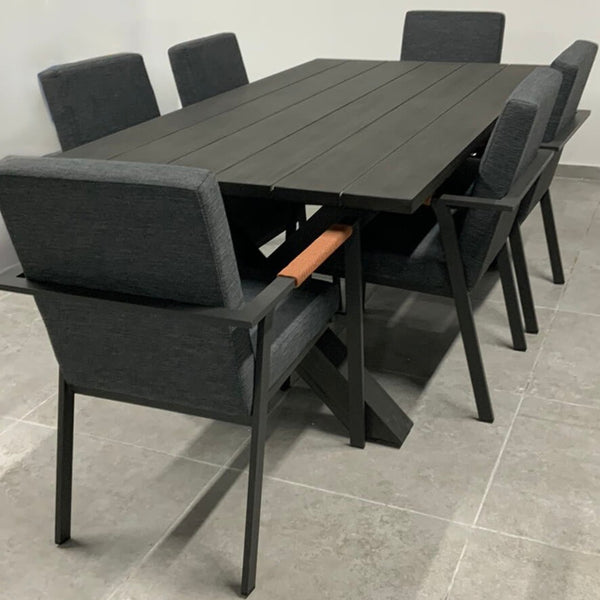 פינת אוכל לגן מאלומיניום עם כיסאות קסטרו | Lux Furniture