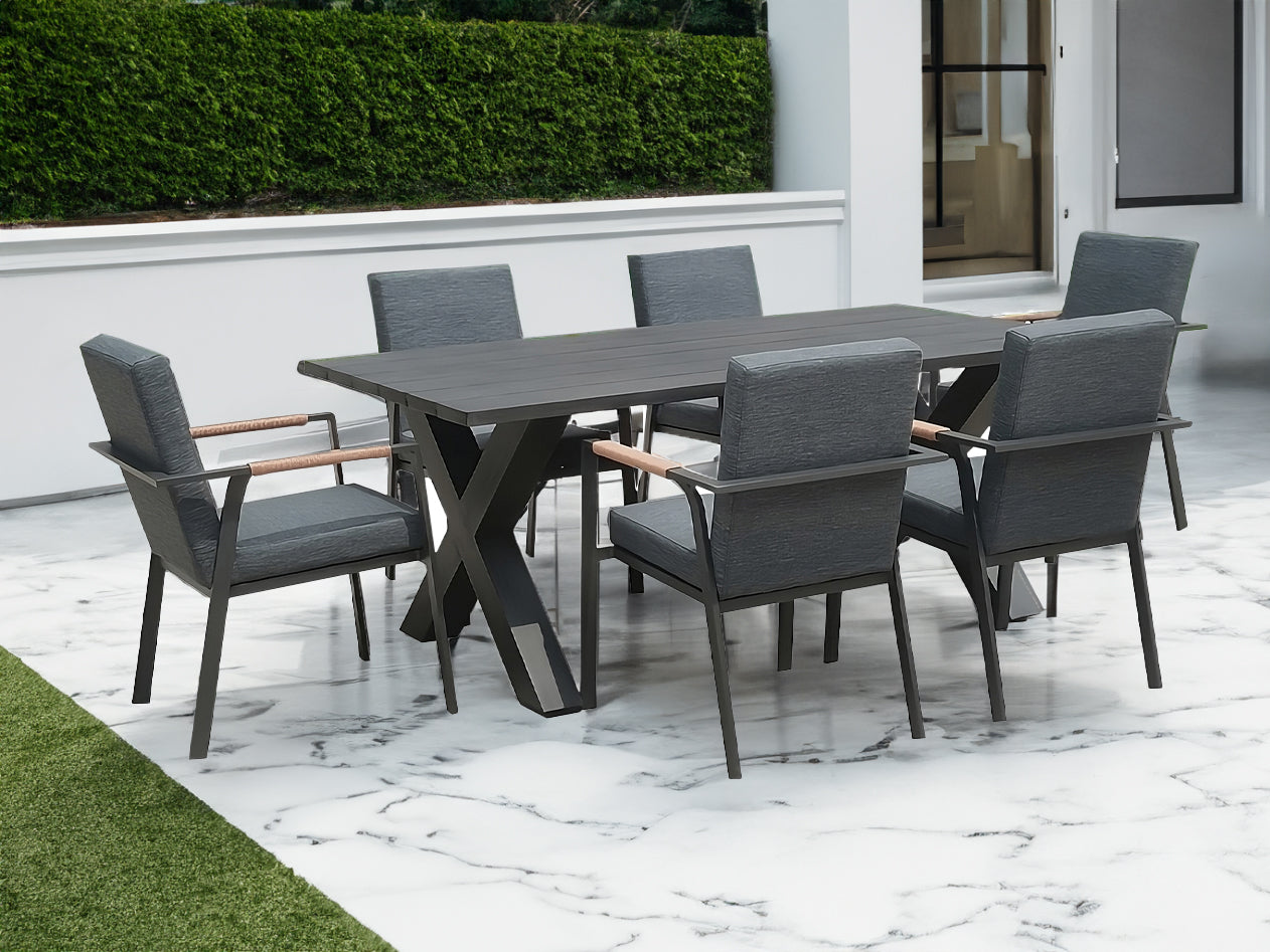aluminium dining table set outdoor - Lux Furniture