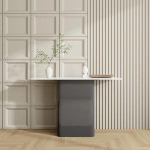 entryway furniture in white and grey marble