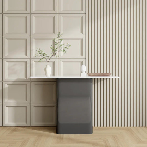 entryway furniture in white and grey marble